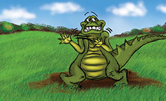 Alligator illustration by Jena M. Sorapuru-Karras. All rights reserved.