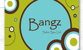 Bangz salon and spa gift card and rack card design