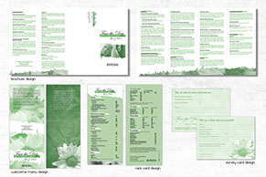  Brochure, rack card, and welcome menu design.